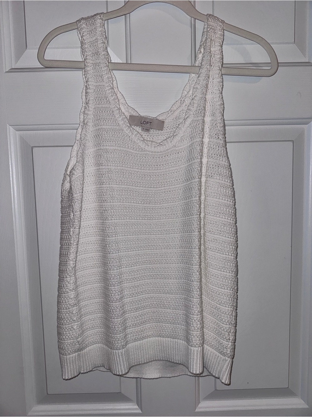 LOFT Cream Knit Sleeveless Tank